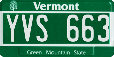 VT license plate YVS663