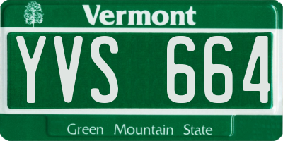 VT license plate YVS664