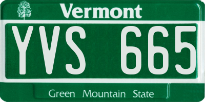 VT license plate YVS665