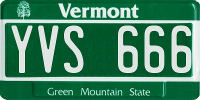 VT license plate YVS666
