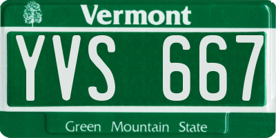 VT license plate YVS667
