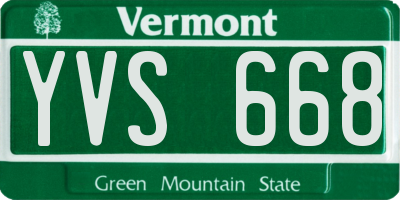 VT license plate YVS668