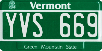 VT license plate YVS669