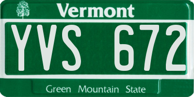 VT license plate YVS672