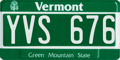 VT license plate YVS676