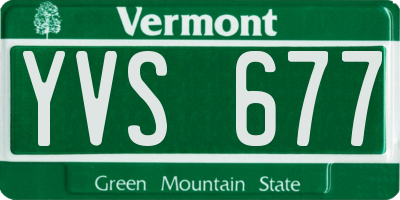 VT license plate YVS677