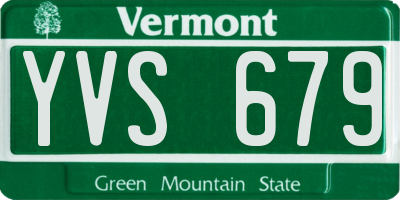 VT license plate YVS679