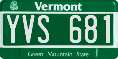 VT license plate YVS681