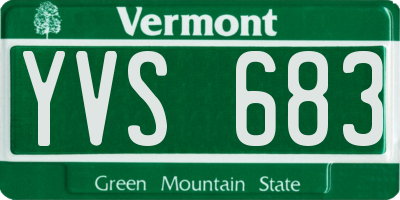 VT license plate YVS683