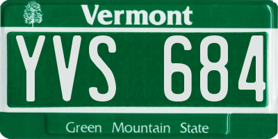 VT license plate YVS684