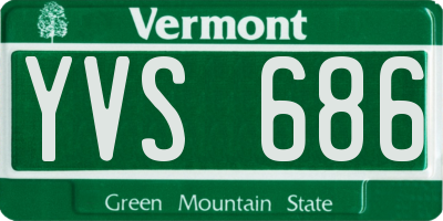 VT license plate YVS686