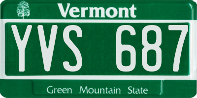 VT license plate YVS687