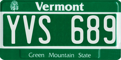 VT license plate YVS689