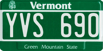 VT license plate YVS690