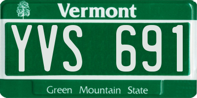 VT license plate YVS691