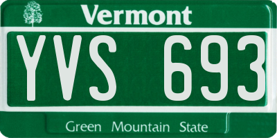 VT license plate YVS693