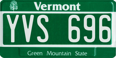 VT license plate YVS696
