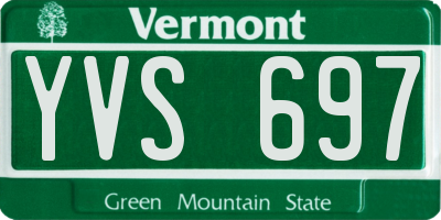 VT license plate YVS697