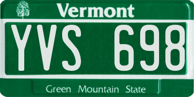 VT license plate YVS698