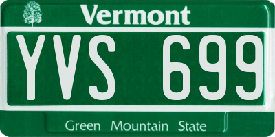 VT license plate YVS699