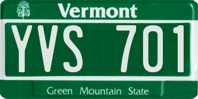 VT license plate YVS701