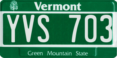 VT license plate YVS703