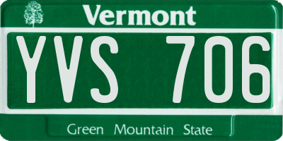 VT license plate YVS706