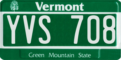 VT license plate YVS708