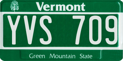VT license plate YVS709