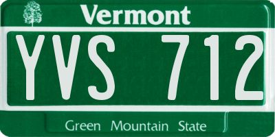 VT license plate YVS712
