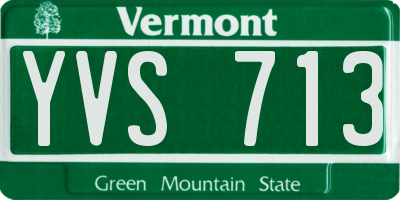 VT license plate YVS713