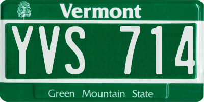 VT license plate YVS714