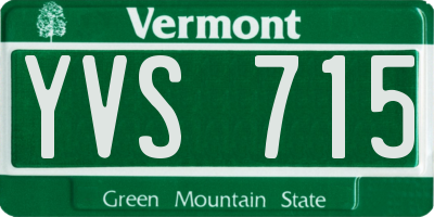 VT license plate YVS715