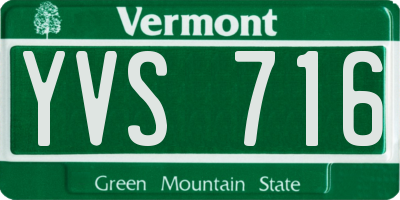 VT license plate YVS716