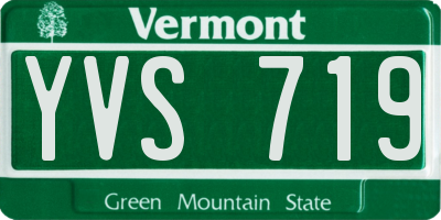 VT license plate YVS719