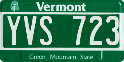 VT license plate YVS723