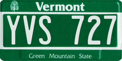 VT license plate YVS727