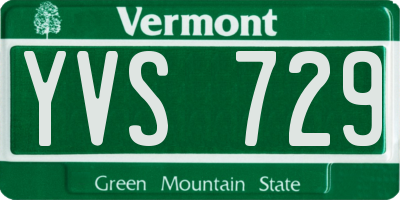VT license plate YVS729