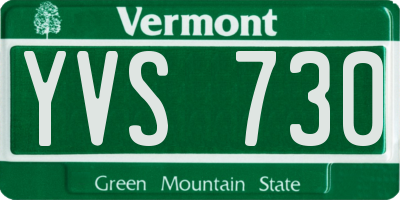 VT license plate YVS730