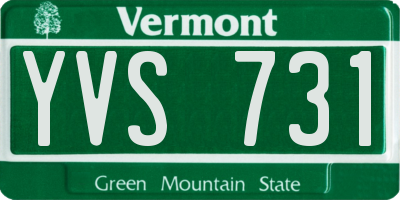 VT license plate YVS731
