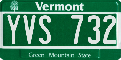VT license plate YVS732