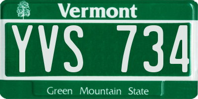 VT license plate YVS734
