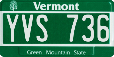 VT license plate YVS736