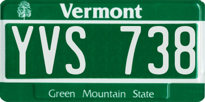 VT license plate YVS738