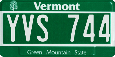 VT license plate YVS744