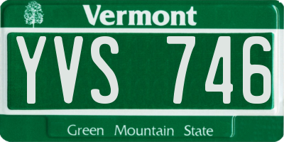 VT license plate YVS746