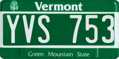 VT license plate YVS753