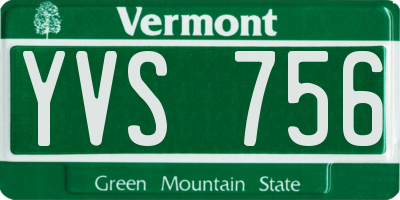 VT license plate YVS756