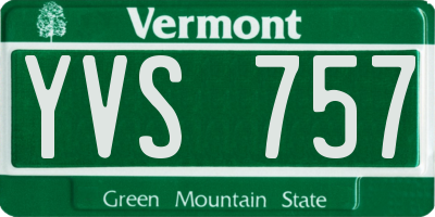 VT license plate YVS757