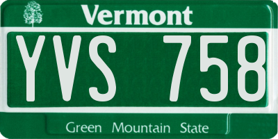 VT license plate YVS758